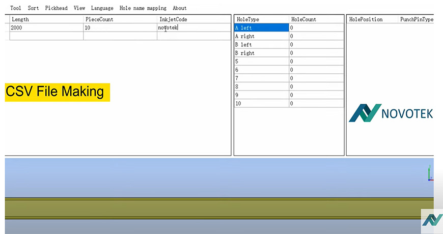 CSV FIle For Roll Forming Machine Automatic Production System